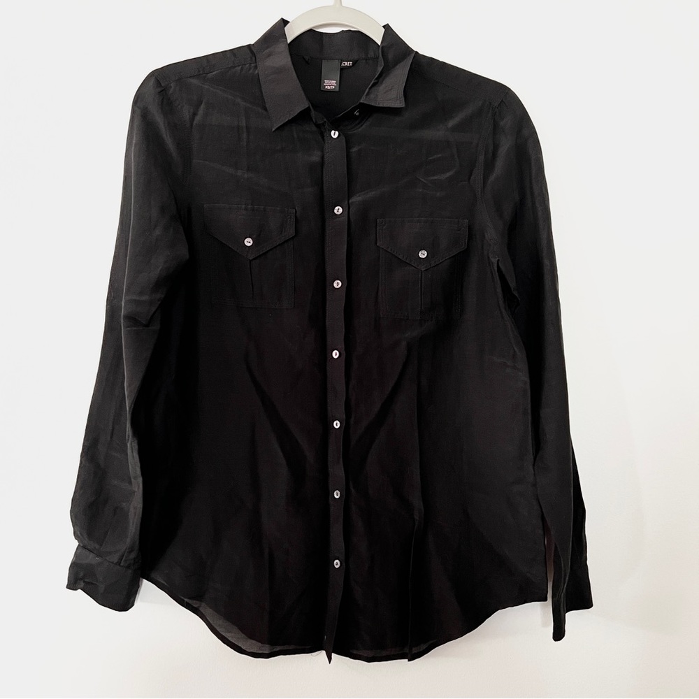 Victoria’s Secret Black Silk Button Down Size XS